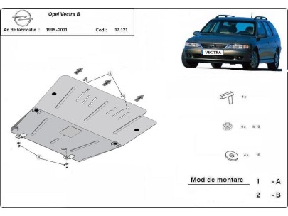 Oceľový kryt motora Opel Vectra B (1995-2001) 2