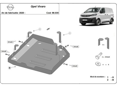 Oceľový kryt AdBlue Opel Vivaro (2020-2025) 2