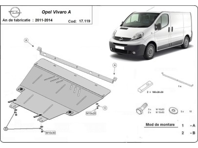 Oceľový kryt motora Opel Vivaro (2011-2014) 2
