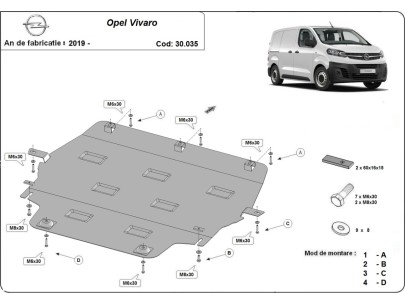 Oceľový kryt motora Opel Vivaro (2019-2025) 2