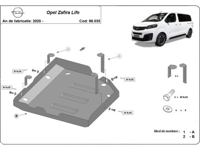 Oceľový kryt AdBlue Opel Zafira Life (2020-2025) 2