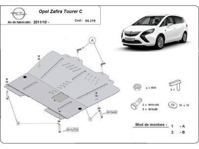 Oceľový kryt motora Opel Zafira C (2011-2019) 2