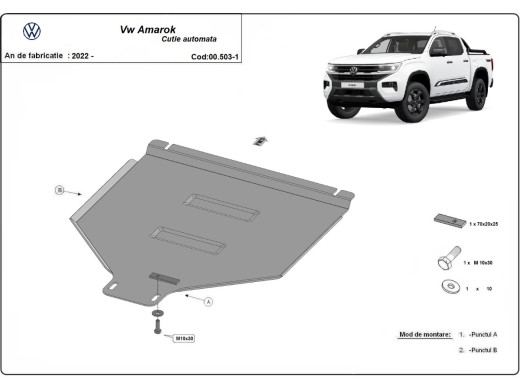 Oceľový kryt prevodovky automat Volkswagen Amarok (2022-2026)