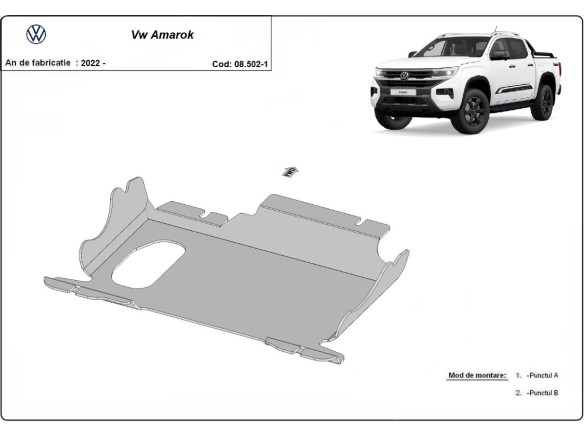 Oceľový kryt motora Volkswagen Amarok (2022-2025)Volkswagen Amarok