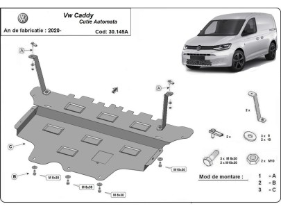 Oceľový kryt motora VW Caddy (2020-2025)Volkswagen Caddy 2