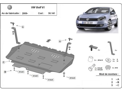 Oceľový kryt motora VW Golf 6 (2008-2010) 2