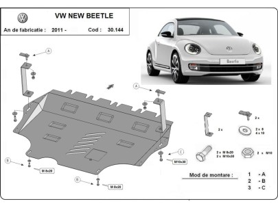 Oceľový kryt motora Volkswagen New Beetle (2011-2017) 2