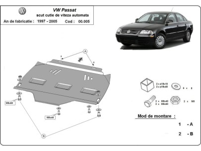 Oceľový kryt prevodovky automat VW Passat B5, B5.5 (1997-2005) 2