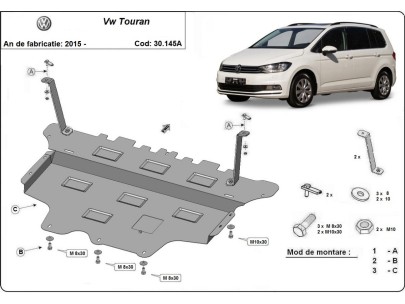 Oceľový kryt motora VW Touran - Automatická prevodovka (2015-2025) 2