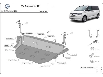 Oceľový kryt motora Volkswagen Transporter T6.1 (2019-2022)Volkswagen Transporter 2