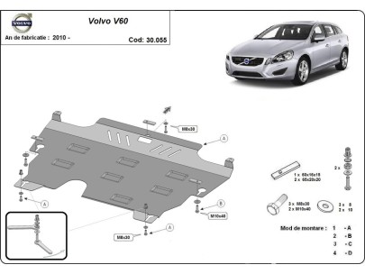 Oceľový kryt motora Volvo V60 (2010-2018) 2