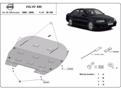 Oceľový kryt motora Volvo S80 (1998-2006) 2