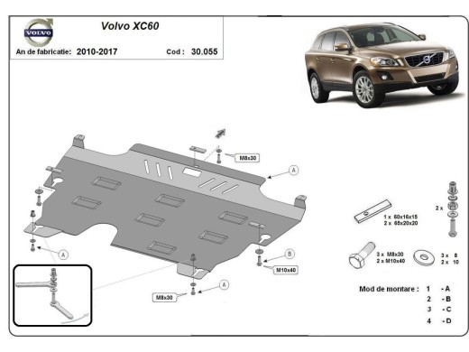 Oceľový kryt motora Volvo XC60 (2009-2017)Volvo XC60