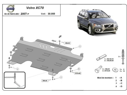 Oceľový kryt motora Volvo XC70 (2007-2016) 2