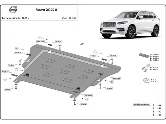 Oceľový kryt motora Volvo XC90 (2015-2025)Volvo XC90