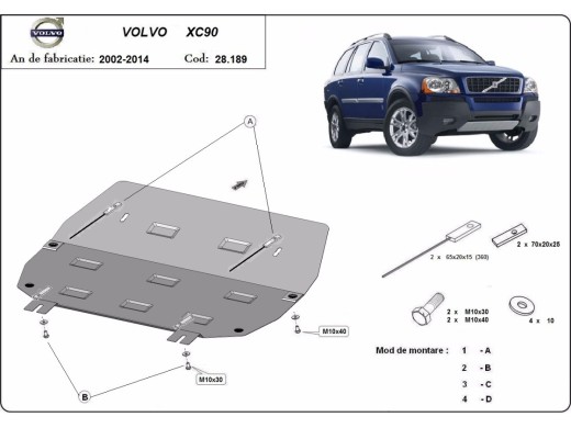 Oceľový kryt motora Volvo XC90 (2002-2014)Volvo XC90