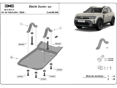 Oceľový kryt diferenciálu Dacia Duster 4x4 (2024-2025) 2
