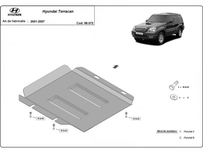 Oceľový kryt reduktora Hyundai Terracan (2001-2007) 2
