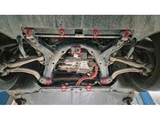 Oceľový kryt predného elektromotora Tesla Model 3 AWD (2017-2026)