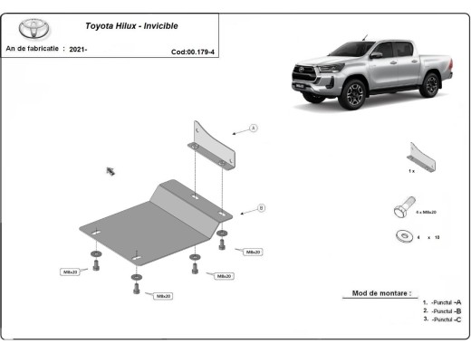 Oceľový kryt senzora DPF Toyota Hilux (2021-2026)