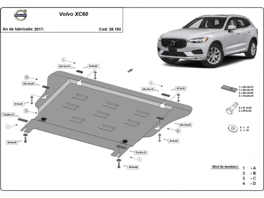 Oceľový kryt motora Volvo XC60 (2017-2025)Volvo XC60