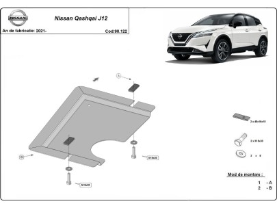 Oceľový kryt diferenciálu Nissan Qashqai J12 (2021-2025) 2