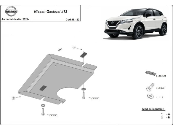 Oceľový kryt diferenciálu Nissan Qashqai J12 (2021-2026)