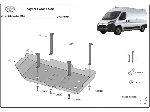 Oceľový kryt AdBlue Toyota Proace Max (2024-2025)Toyota Proace Max