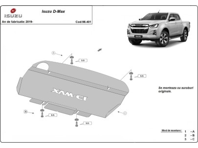 Oceľový kryt chladiča Isuzu D-Max (2019-2025) 2