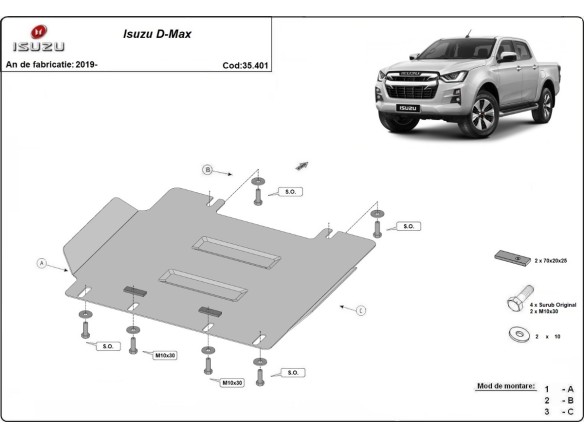 Oceľový kryt motora Isuzu D-Max (2019-2026)