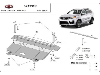 Oceľový kryt motora Kia Sorento (2012-2014) 2