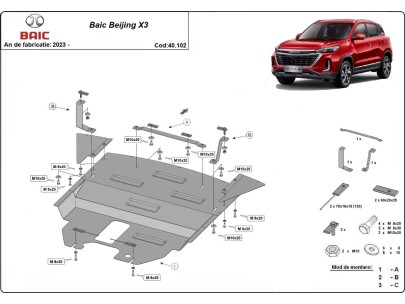Oceľový kryt motora Baic Beijing X3 (2024-2025) 2