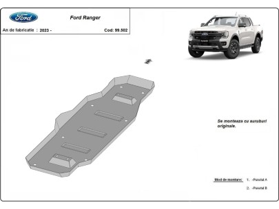 Oceľový kryt palivovej nádrže Ford Ranger (MB3G9A147CF-2643728) (2023-2025) 2