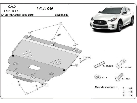 Oceľový kryt motora Infiniti Q30 (2016-2019)Infiniti Q30