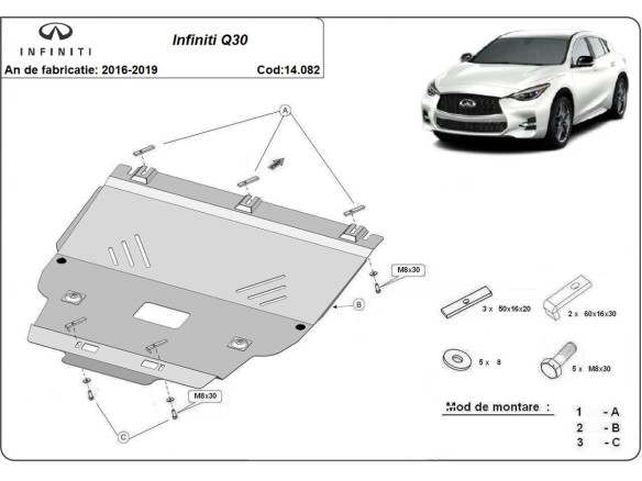Oceľový kryt motora Infiniti Q30 (2016-2019)Infiniti Q30