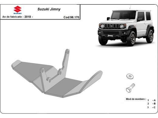 Oceľový kryt diferenciálu Suzuki Jimny (2018-2025)Suzuki Jimny