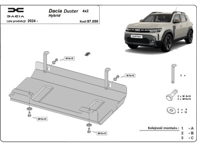 Oceľový kryt Dacii Duster Hybryda (2024-2025) 2