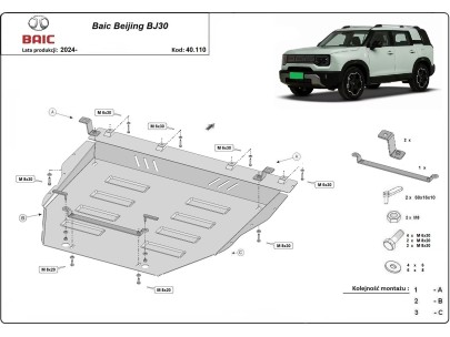 Oceľový kryt motora Baic Beijing BJ30 (2024-2025) 2