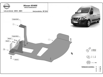 Oceľový kryt katalyzátora Nissan NV400 (2010-2021) 2