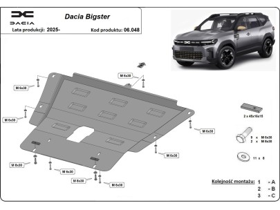 Oceľový kryt motora Dacia Bigster 4x2 (2025-2026) 2