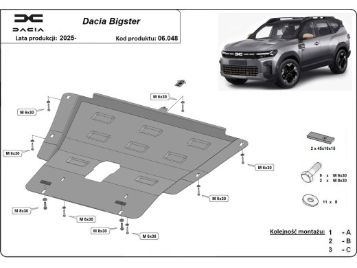 Oceľový kryt motora Dacia Bigster 4x2 (2025-2026)