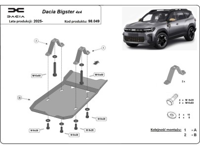 Oceľový kryt diferenciálu Dacia Bigster 4x4 (2025-2026) 2
