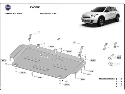 Oceľový kryt motora Fiat 600 (2023-2026) 2