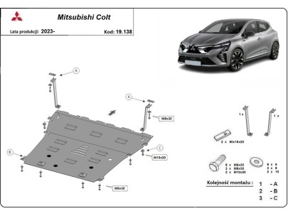 Oceľový kryt motora Mitsubishi Colt (2023-2025) 2