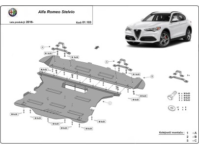 Oceľový kryt motora Alfa Romeo Stelvio (2016-2025) 2