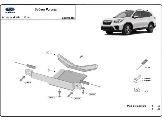 Oceľový kryt diferenciálu Subaru Forester (2018-2026)