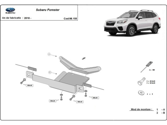 Oceľový kryt diferenciálu Subaru Forester (2018-2025)Subaru Forester