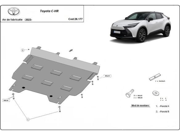 Oceľový kryt motora Toyota C-HR (2023-2025)Toyota C-HR