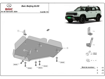 Oceľový kryt diferenciálu Baic Beijing BJ30 (2024-2026) 2