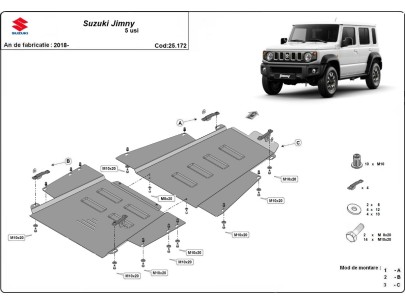 Oceľový kryt diferenciálu Suzuki Jimny (2018-2025)Suzuki Jimny 2